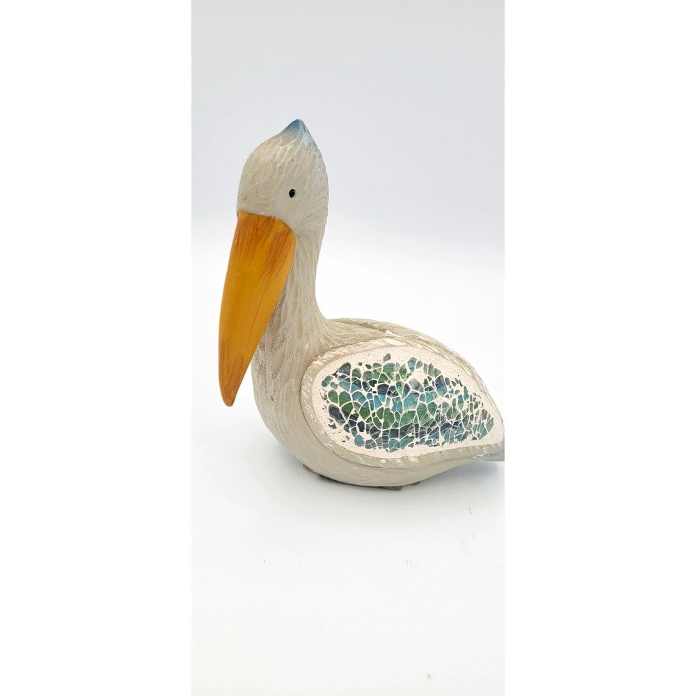 Pelican Bird Figurine Decorative Collectible with Mosaic-Style Wings Art Small